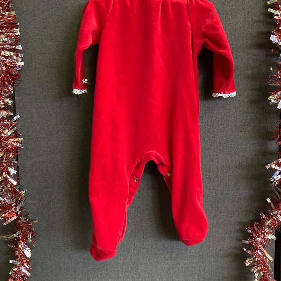 Little Me Baby Red Romper Girl Holiday Ruffle Trim “My First Christmas” Sz 9M(h) - Picture 6 of 7